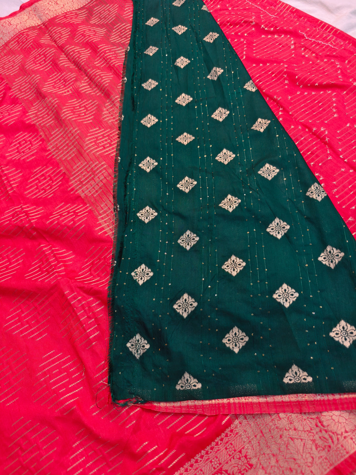 DOLA SILK BABY PINK WITH GOLDEN ZARI BORDER