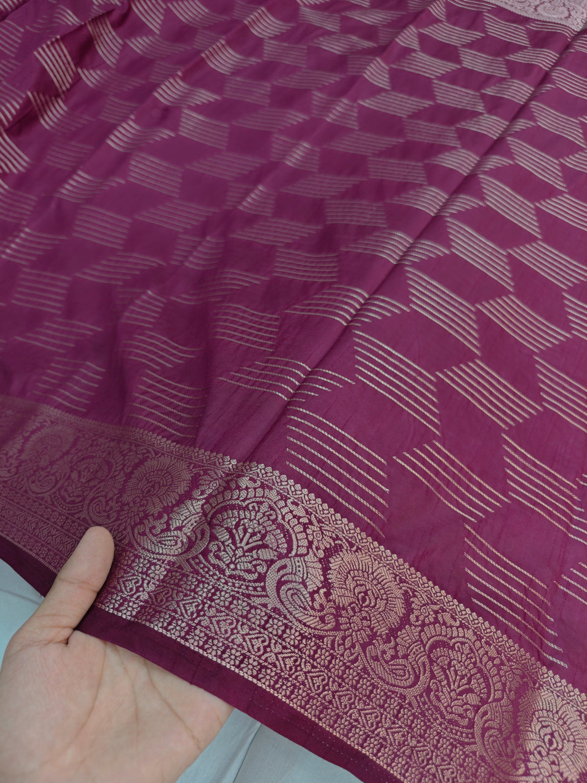 DOLA SILK MAGENTA WITH GOLDEN ZARI WORK BORDER